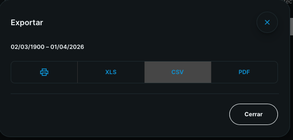 Botón Exportar en la sección Transacciones de DeGiro