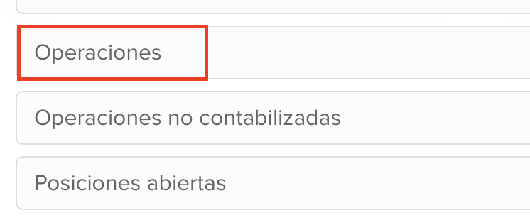 Seleccionar sección operaciones en Flex Queries