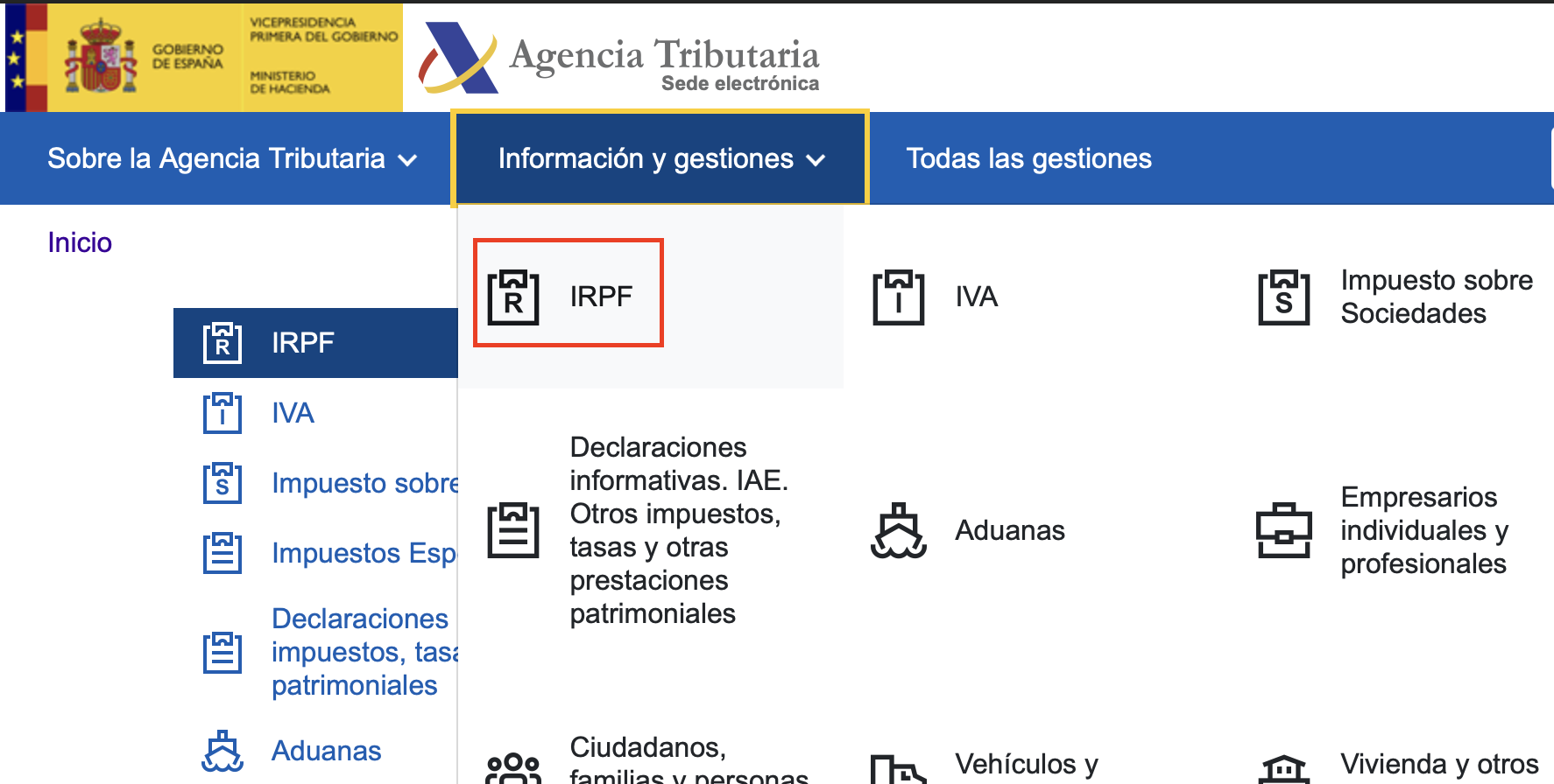 Captura: Casilla 0588 rellena AEAT