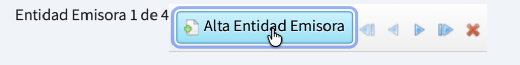 Captura: Sección Alta entidad emisora