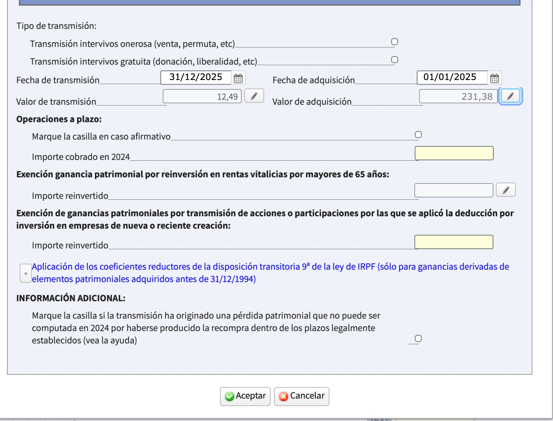 Captura: Casilla 1631 AEAT