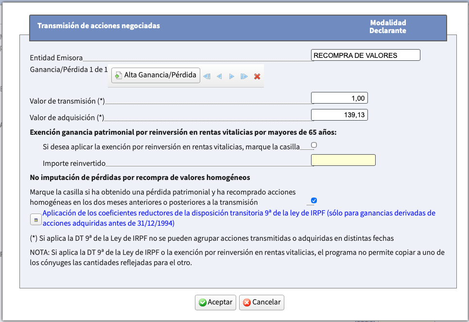 Captura: Recompra AEAT